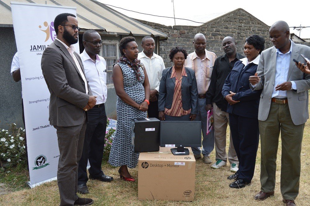Donating Computers at Kaptembwa Police Station