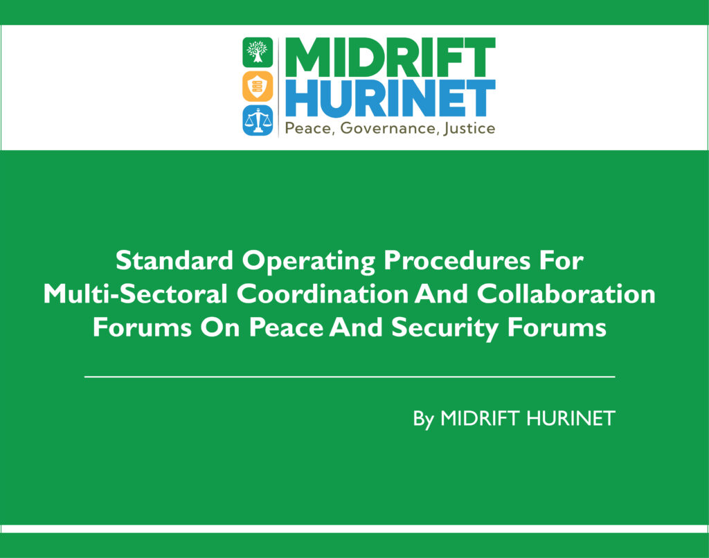 Standard Operating Procedures For Multi Sectoral Coordination And Collaboration Forums On Peace And Security Forums